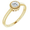 14K Yellow Natural White Sapphire Ring