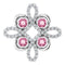14K White Natural Pink Tourmaline & 1/8 CTW Natural Diamond Clover Pendant