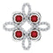 Platinum Natural Mozambique Garnet & 1/6 CTW Natural Diamond Clover Pendant