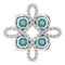 14K White Lab-Grown Alexandrite & 1/6 CTW Diamond Clover Pendant