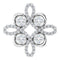 14K White 3/8 CTW Natural Diamond Clover Pendant