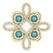 14K Yellow Lab-Grown Alexandrite & 1/6 CTW Diamond Clover Pendant