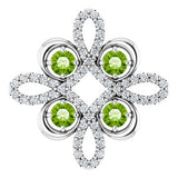 Platinum Natural Peridot & 1/6 CTW Natural Diamond Clover Pendant
