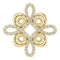 14K Yellow 1/6 CTW Natural Diamond Semi-Set Clover Pendant