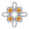 Platinum Natural Citrine & 1/6 CTW Natural Diamond Clover Pendant