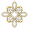 14K Yellow 3/8 CTW Natural Diamond Clover Pendant