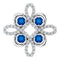 14K White Lab-Grown Blue Sapphire & 1/6 CTW Diamond Clover Pendant