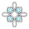 Platinum Natural Blue Zircon & 1/6 CTW Natural Diamond Clover Pendant