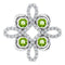 14K White Natural Peridot & 1/6 CTW Natural Diamond Clover Pendant
