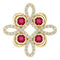 14K Yellow Natural Ruby & 1/6 CTW Natural Diamond Clover Pendant