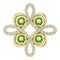 14K Yellow Natural Peridot & 1/8 CTW Natural Diamond Clover Pendant