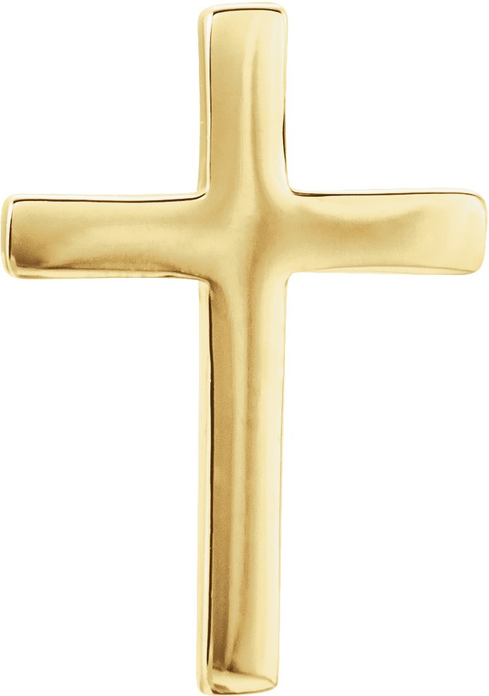 14K Yellow Gold 10 mm Cross Single Earring