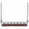 14K White Natural Mozambique Garnet Infinity-Inspired Bar 16