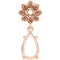 14K Rose 8x5 mm Pear Floral-Inspired Pendant Mounting
