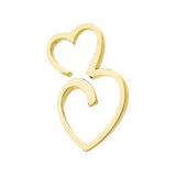 83047 / Pendant / 14K Yellow / 28.75 X 16 Mm / Polished / Double Heart Pendant