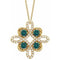 14K Yellow Lab-Grown Alexandrite & 1/6 CTW Diamond Clover 18