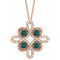 14K Rose Lab-Grown Alexandrite & 1/6 CTW Diamond Clover 18