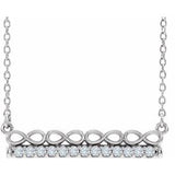 Sterling Silver 1/5 CTW Natural Diamond Infinity-Inspired Bar 18" Necklace