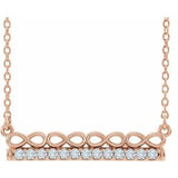 14K Rose 1/5 CTW Natural Diamond Infinity-Inspired Bar 18" Necklace