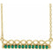 14K Yellow Natural Emerald Infinity-Inspired Bar 18