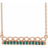 14K Rose Natural Alexandrite Infinity-Inspired Bar 16" Necklace