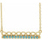 14K Yellow Natural Blue Zircon Infinity-Inspired Bar 16