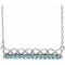 Sterling Silver Natural Blue Zircon Infinity-Inspired Bar 18