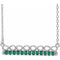 14K White Natural Emerald Infinity-Inspired Bar 16