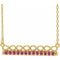 14K Yellow Natural Pink Tourmaline Infinity-Inspired Bar 16