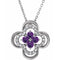 Platinum Natural Amethyst & .08 CTW Natural Diamond Clover 18