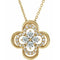 14K Yellow 1/3 CTW Natural Diamond Clover 18