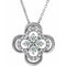 14K White 1/3 CTW Natural Diamond Clover 18
