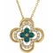 14K Yellow Lab-Grown Alexandrite & .08 CTW Natural Diamond Clover 18