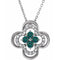 14K White Natural Alexandrite & .08 CTW Natural Diamond Clover 18