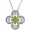 Platinum Natural Peridot & .08 CTW Natural Diamond Clover 18