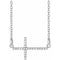 14K White 1/10 CTW Natural Diamond Sideways Cross 16-18