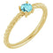 14K Yellow 4 mm Natural Blue Zircon Solitaire Rope Ring