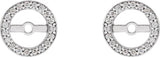 14K White Gold 1/8 CTW Natural Diamond Earring Jackets with 5.3 mm ID