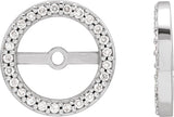 14K White Gold 1/8 CTW Natural Diamond Earring Jackets with 7 mm ID