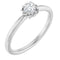 14K White Natural White Sapphire Solitaire Rope Ring