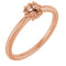 14K Rose 4 mm Round Solitaire Rope Ring Mounting