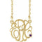 10K Yellow 30 mm 3-Initials Imitation Amethyst Script Monogram 18
