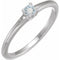14K White Natural Blue Sheen Moonstone Ring