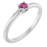 Platinum Natural Pink Tourmaline Ring