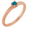 14K Rose Natural London Blue Topaz Ring