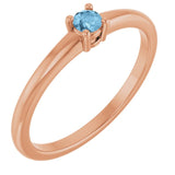 14K Rose Natural Sky Blue Topaz Ring