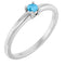 Platinum Natural Swiss Blue Topaz Ring