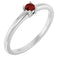 14K White Natural Garnet Mozambique Ring