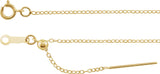 14K Yellow Gold 1.1 mm Adjustable Threader Cable 16-22" Chain